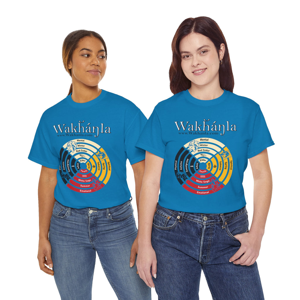 Medicine Wheel Concentric Tee — Sacred Four Teachings Cotton Shirt