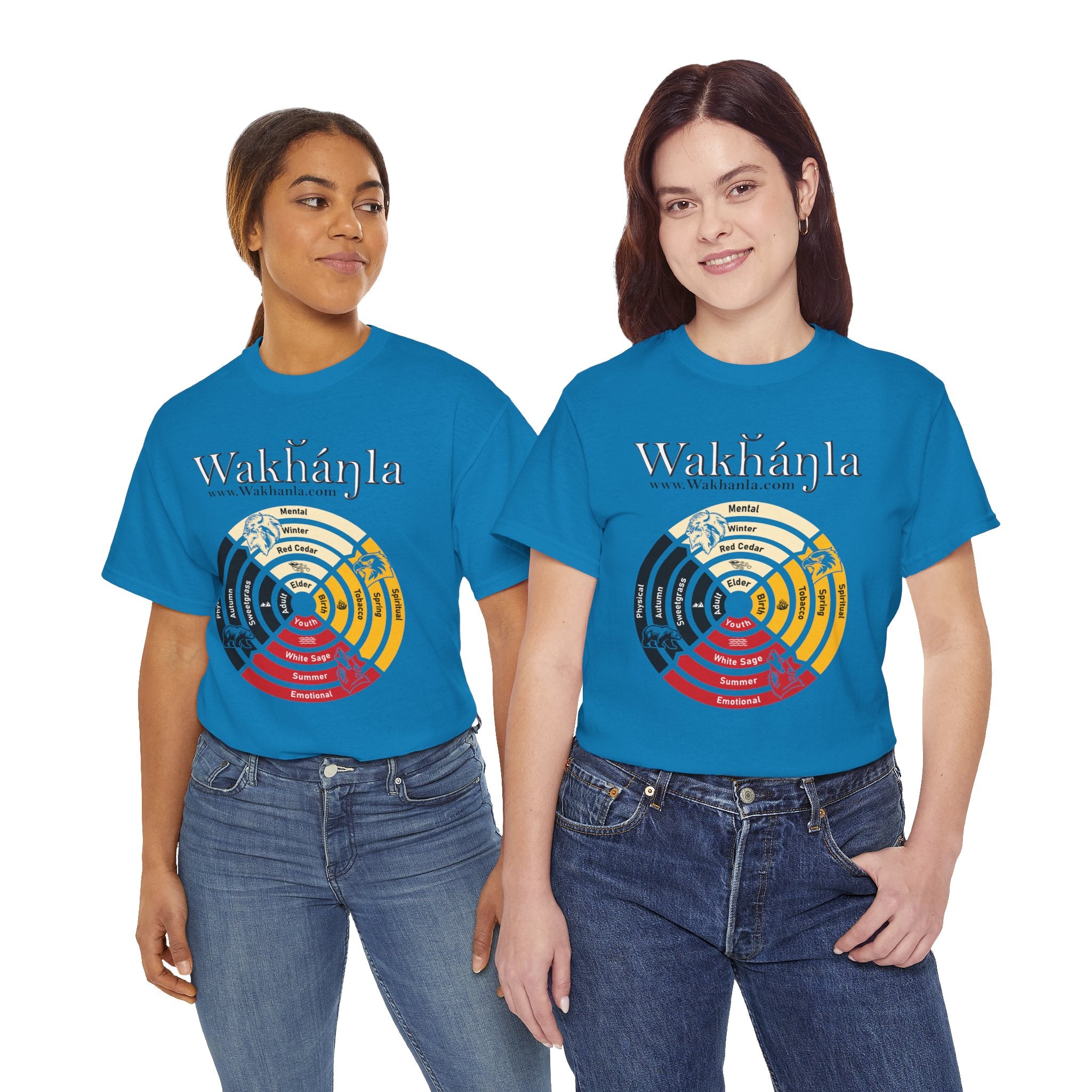 Medicine Wheel Concentric Tee — Sacred Four Teachings Cotton Shirt