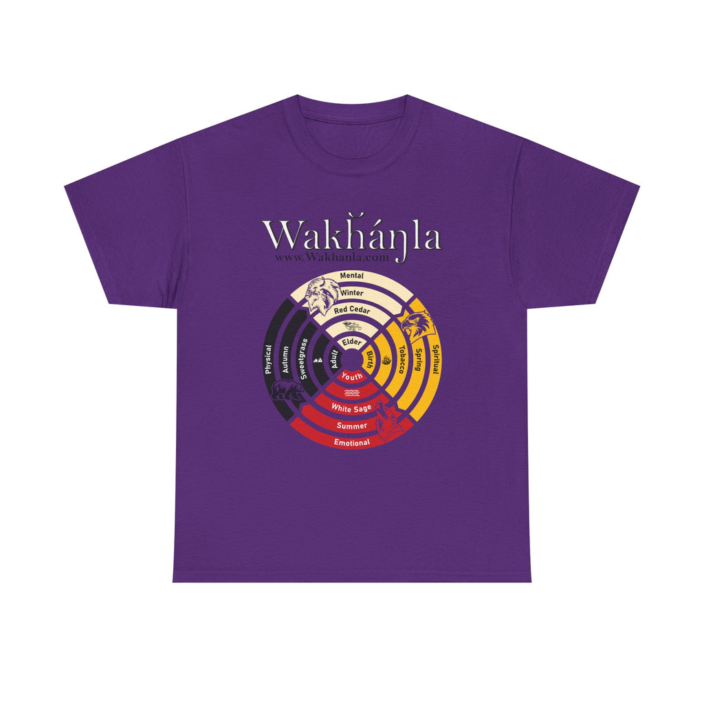 Medicine Wheel Concentric Tee — Sacred Four Teachings Cotton Shirt