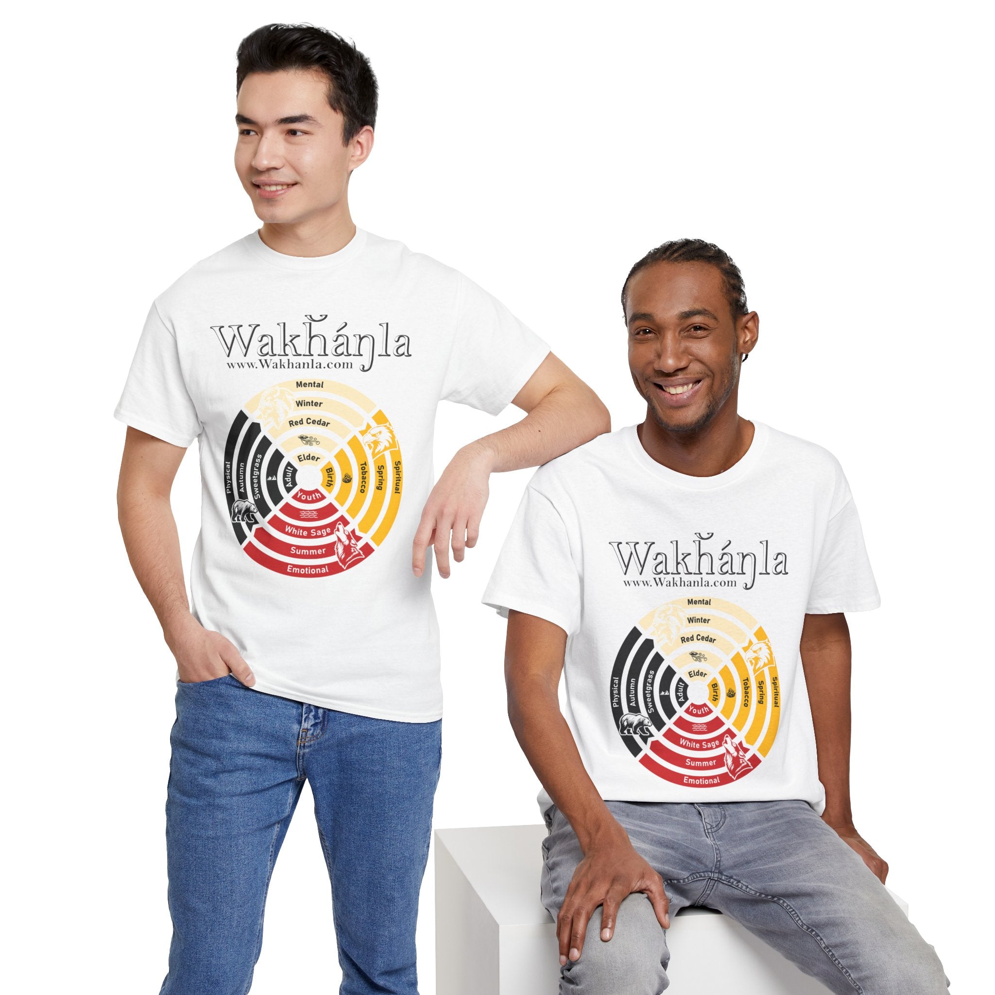 Medicine Wheel Concentric Tee — Sacred Four Teachings Cotton Shirt