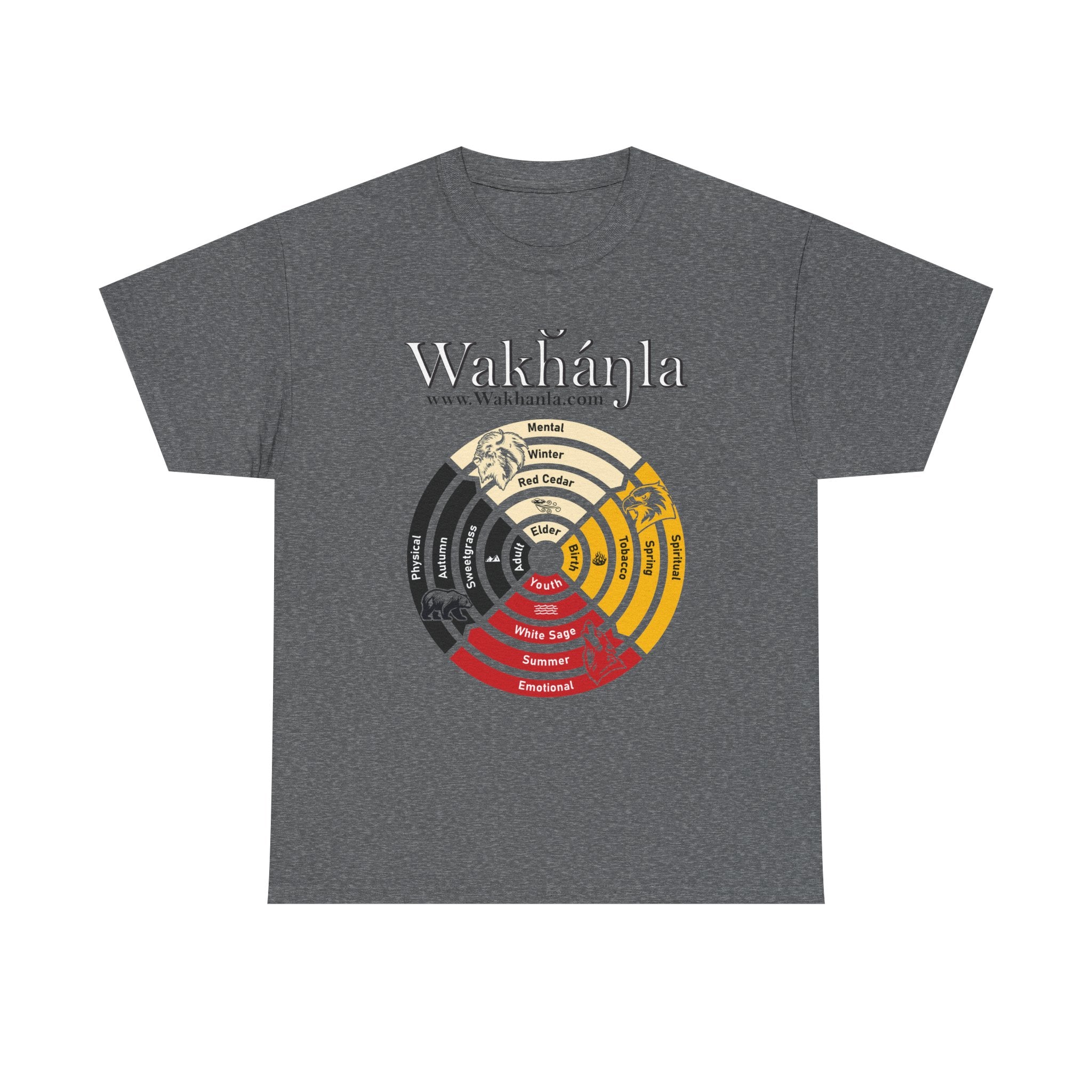 Medicine Wheel Concentric Tee — Sacred Four Teachings Cotton Shirt