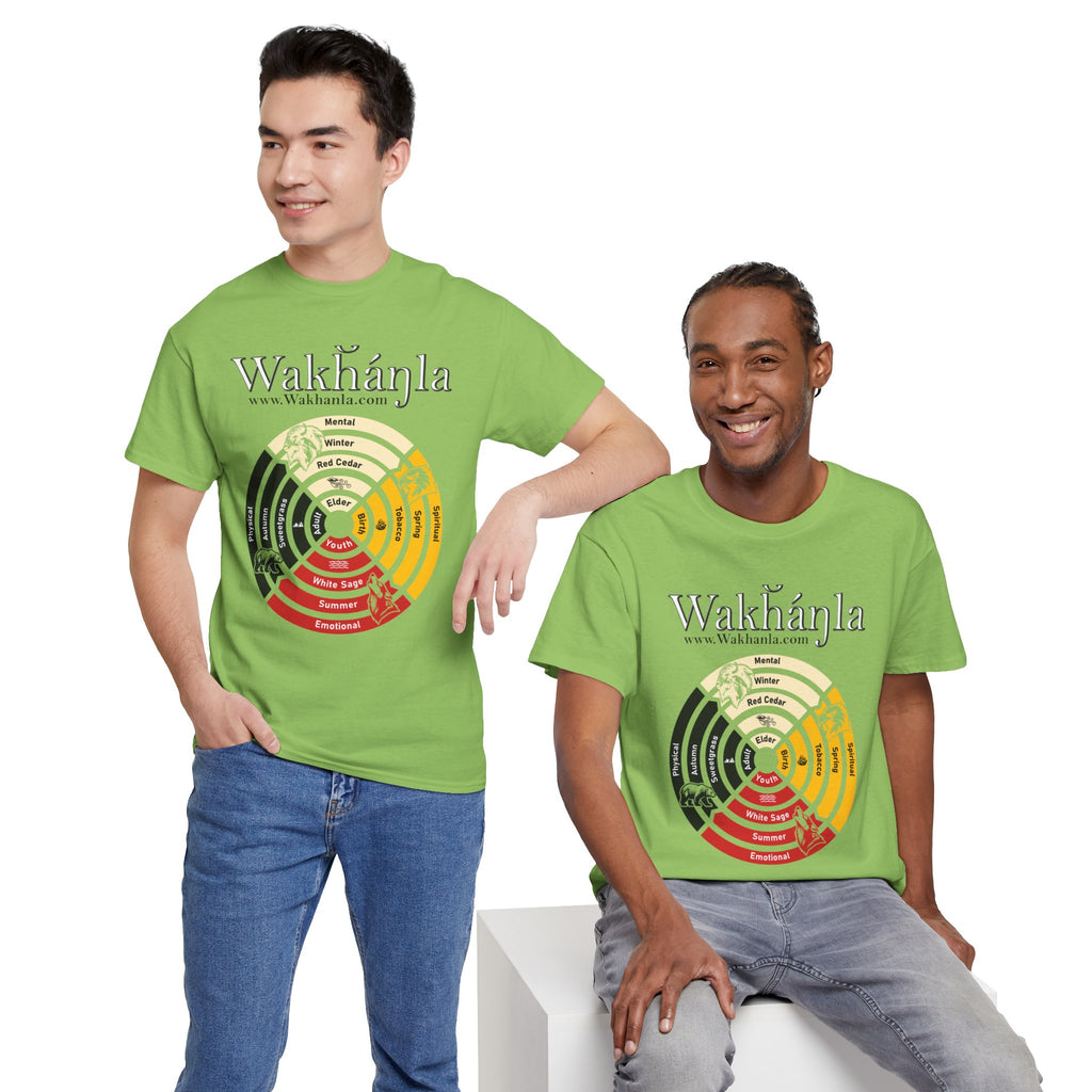 Medicine Wheel Concentric Tee — Sacred Four Teachings Cotton Shirt