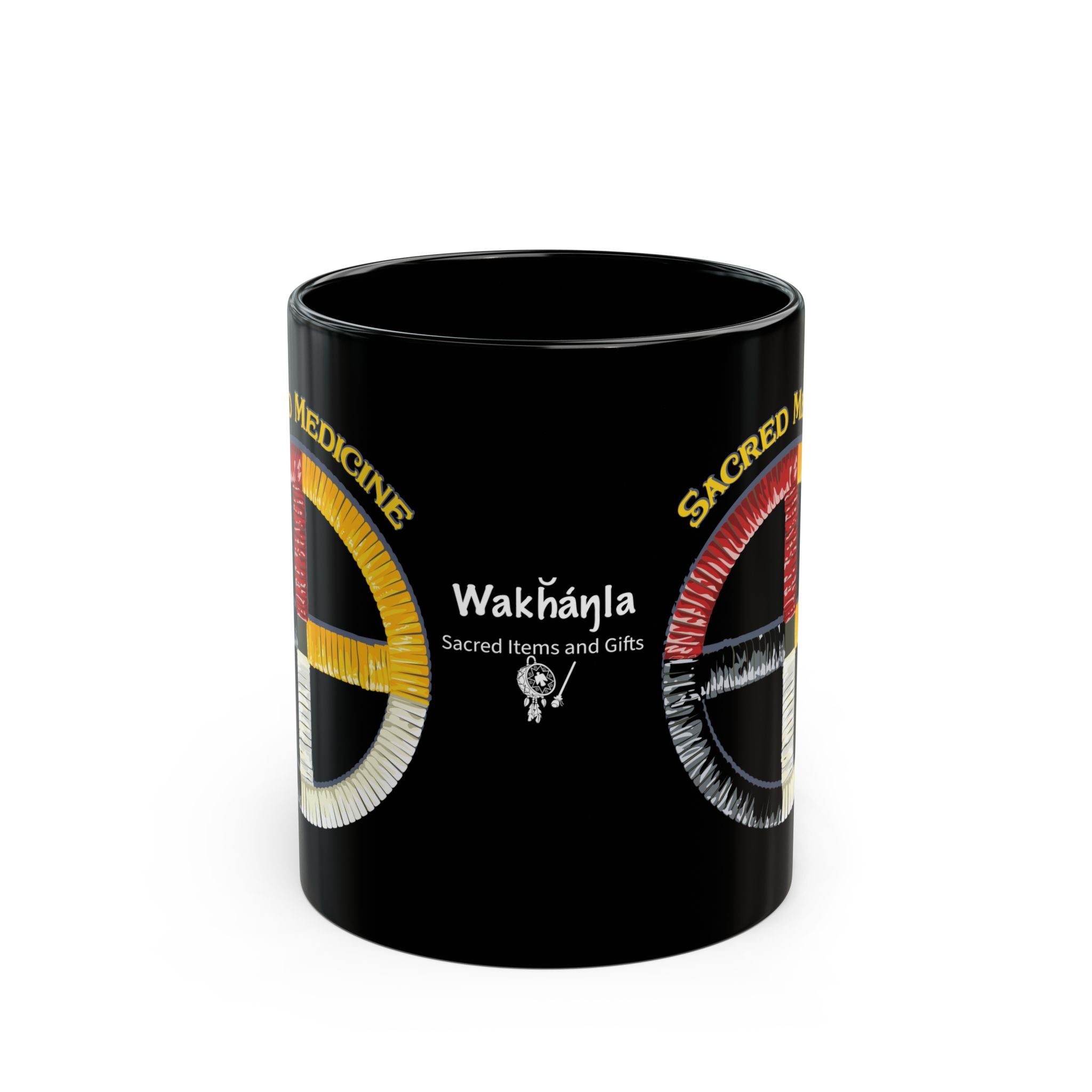 Ojibwe* Style Porcupine Quill Medicine Wheel Mug (11oz/15oz)
